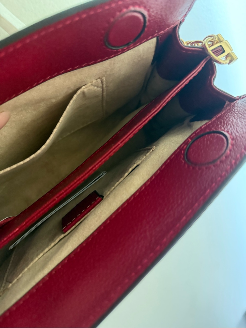 GG Supreme Ophidia Medium Shoulder Bag • Genuine Leather • Red/Navy • NWT - Picture 7 of 9